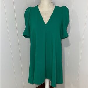 Elegant Green V-Neck Women's dress